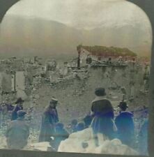 1918 WWI ITALIAN BATTLE FRONT RUINS OF QUERO MOUNT GRAPPA STEREOVIEW 20-48 picture