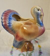 Vintage Ceramic Turkey Thanksgiving Holiday Planter Made USA picture