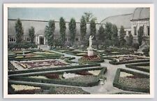 Vintage Missouri Botanical Garden Postcard Italian Formal Garden Juno Statue picture