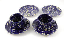 Bennington Potters Blue Agate Espresso Cup & Saucers Set 1675 1676 dg picture
