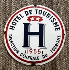 c1955 Antique French Enamel “Hotel De Tourism” Sign picture