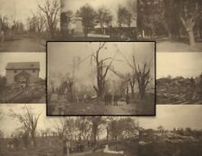 Tornado Damage in Greenmount Cemetery, Quincy Illinois - Nine 1902 Cabinet Cards picture