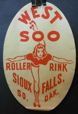 Original Vintage 1940s ROLLER RINK Sticker, West Soo Sioux Falls SD  picture