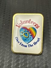 Volunteers Give From The Heart Gold Tone Vintage Lapel Pin picture