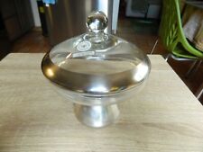 Vintage Dorothy C Thorpe~California  Silver Band Crystal Glass Candy Dish picture