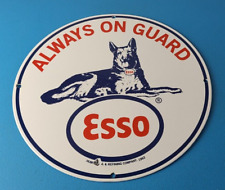 Vintage Esso Gasoline Sign - Guard Dog Shepard Gas Service Porcelain Sign picture
