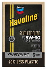 Chevron Havoline Synthetic Blend Motor Oil 5W-30, 6 Quart Smart Change Box，US picture
