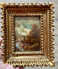 Vintage Hand Painted Italian Miniature Oil Painting Framed Collectible picture