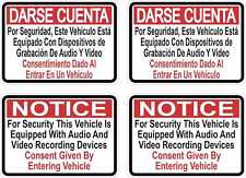 2.75in x 2in Spanish English Audio and Video Recording Consent Vinyl Stickers picture