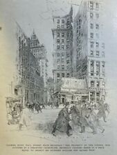 1906 Wall Street Broad Street New York Financial District  illustrated picture