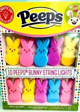 NEW Peeps Bunny LED Easter String Lights Decor Bunnies - 10 Ct, Batt Operated picture