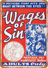 Metal Sign - 1938 Wages of Sin Adult Movie -- Vintage Look picture