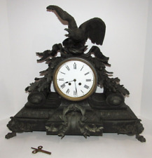 Antique French Japy Freres Eagle Top Large Ornate Mantel Clock 8-Day,Time/Strike picture