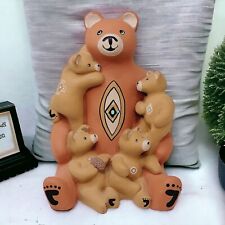 Vintage 1989 Teissedre Pottery Native American Storyteller Mama Bear with Cubs picture