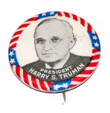 1948 HARRY S TRUMAN campaign pin pinback button political president presidential picture