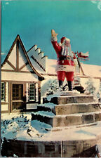 Vtg 1950s Santa Claus Statue Santa Claus Land Indiana IN Chrome Postcard picture