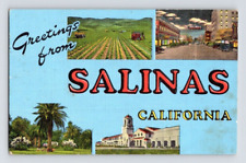 1952. GREETINGS FROM SALINAS, CALIF. POSTCARD RR18 picture