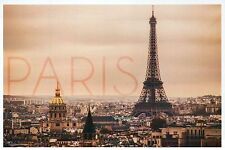 Paris France, City of Lights Aerial View & Eiffel Tower, Europe, Modern Postcard picture