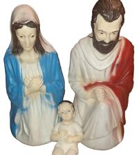 Nativity Blow Mold Set Mary Joseph Jesus Outdoor Christmas Lighted 28'' picture