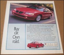 1995 Pontiac Grand Am GT Print Ad 1994 Car Auto Advertisement 10