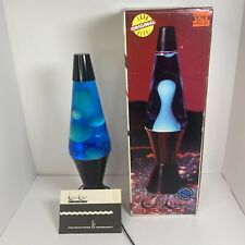 Vtg 1990's Lava Lite Lava Lamp - The  Midnight - White Liquid / Blue Lava w/ Box picture