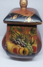 Rare Vintage Toyo by Raymond Waites Lidded Jar  Floral 8 1/2” Tall X 6 1/2 Wide picture