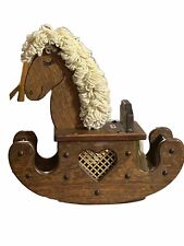 Handmade Brown  Wooden Rocking Horse  And  Bank 20”X 17” picture