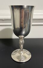 Vintage WM Rogers Silver Plated Wine Goblet #395 W/ Floral Stem ca 1960 polished picture