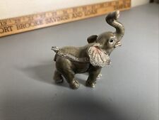  Elephant Trinket / Jewelry Box Pewter Bejeweled Kingspoint  picture