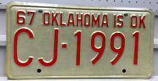 1967 Oklahoma License Plate CJ-1991 picture