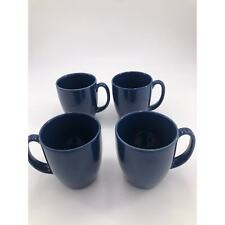Corelli Stoneware Mugs Set of 4 Cobalt Blue Coffee Cups VTG picture