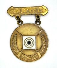 RARE WWI era Illinois National Guard GOLD Rifle Marksmanship Badge Medal Army picture
