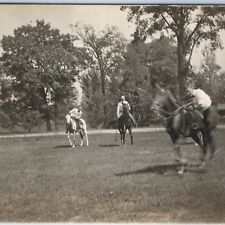 c1900s UDB Men Riding Horses RPPC Polo Game Horseriding Sport Equestrian PC A193 picture