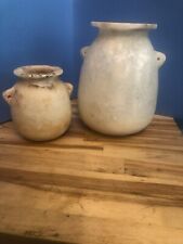 Museum Replica Egyptian Hand Carved Alabaster Set of Two 10 x 9 & 7 x 7 inches picture