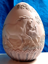 Lladro Annual Limited Edition Horse w/ Colt by Cabin Porcelain Egg Vintage 1995 picture