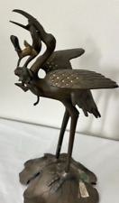 Vintage Japanese Bronze Bird Sculpture picture