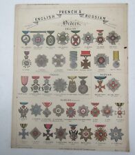Old 'English French & Russian Orders' Print c1850 - G.Musgrave & Co picture