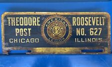 AMERICAN LEGION THEODORE ROOSEVELT POST NO. 627 LICENSE PLATE CHICAGO ILLINOIS picture