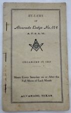 circa 1910 Masonic By Laws Book Alvarado Texas Lodge 314 Antique Freemasonry picture