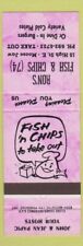 Matchbook Cover - Ron's Fish Chips Moose Jaw SK purple picture