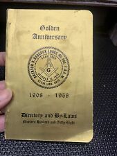 Vintage Masonic Book 1958 By-Laws Golden Anniversary picture