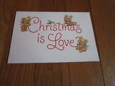 USED Hallmark Christmas Card Teddy Bears VERY SOILED Foxing Age picture