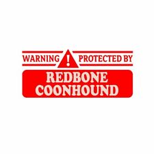 WARNING PROTECTED BY REDBONE COONHOUND Car Laptop Wall Sticker Decal picture