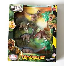Dinosaurs 7 Piece Set Redox No. 24359 5 Dinosaurs 2 Trees Pre-Historic Wow Toyz picture