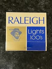 Vintage Raleigh Lights 100’S  Cig Full Unstruck Matchbook. picture