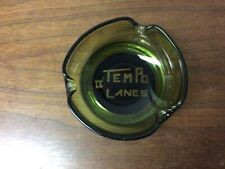 Vintage Ashtray From Tempo Lanes In Union City Indiana Green picture