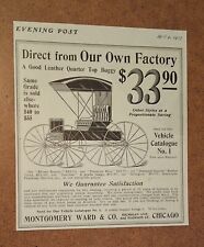 Old Vintage Antique Leather Top Horse Buggy - Montgomery Ward & Co. - 1903 AD picture