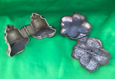 Antique pair of 1920's Pewter Ice Cream Chocolate Molds Bell & 4 Leaf Clover picture