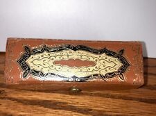 Vintage Fiocchi Italy Snap Leather Lipstick Case Holder w/Mirror Italy picture