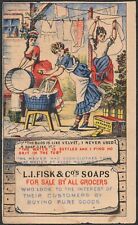 L.I. Fisk & Co Japanese Soap Victorian Trade Card - Hand Colored Springfield MA picture